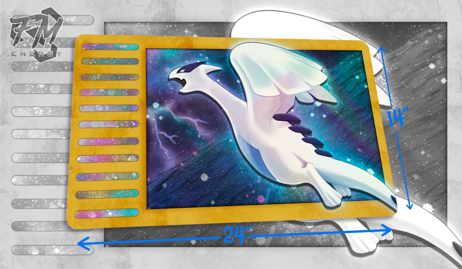 Crystal Lugia Play/Desk Mat (Stitched)
