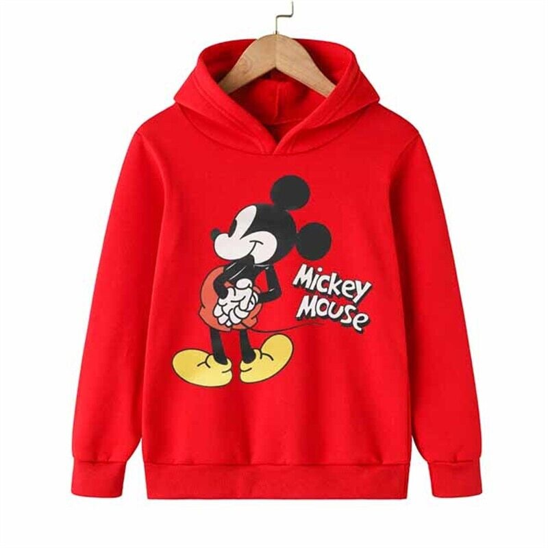 Mickey Mouse Sweaters Autumn Clothes Children Spring Cartoon Hoodies Tops Girls Costume Outwear 1-14Years