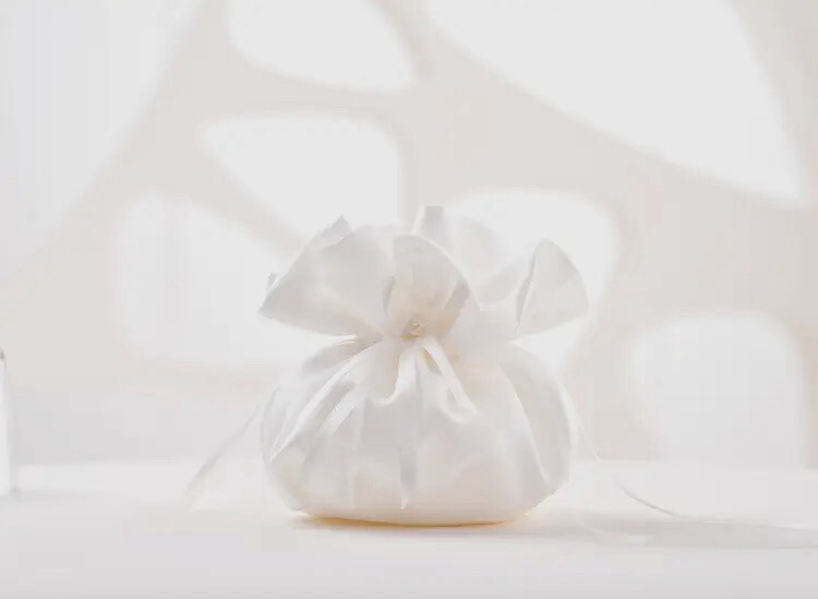 White Drawstring Communion Bag