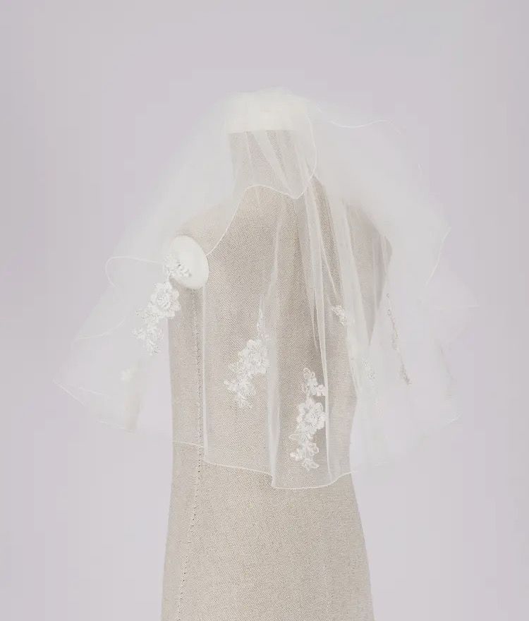 White Communion Veil With Flower