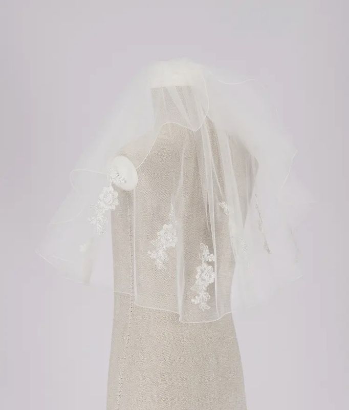 White Communion Veil With Flower