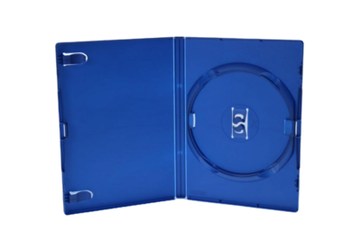 Amaray Licensed Single Blue DVD Case 14mm Spine with Booklet Clips