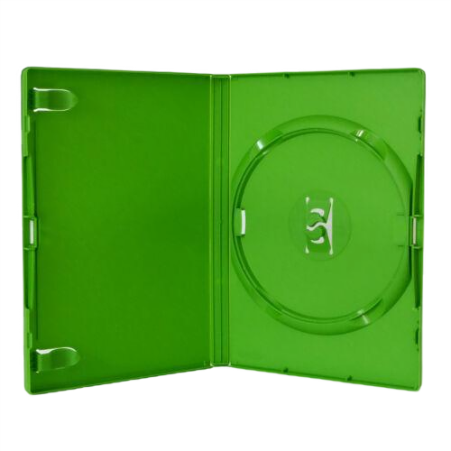 Amaray Licensed Single Green DVD Case 14mm Spine with Booklet Clips