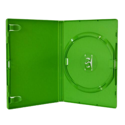 Amaray Licensed Single Green DVD Case 14mm Spine with Booklet Clips