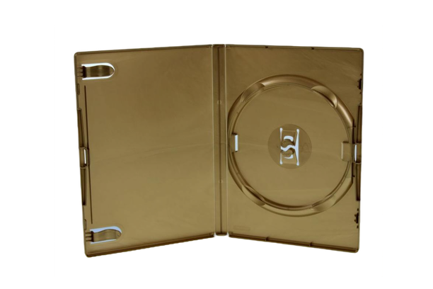 Amaray Licensed Single Gold DVD Case 14mm Spine with Booklet Clips