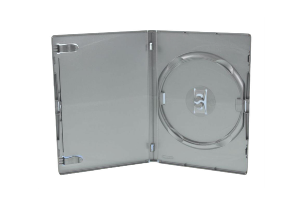 Amaray Licensed Single Silver DVD Case 14mm Spine with Clip for Tray and Booklet Clips