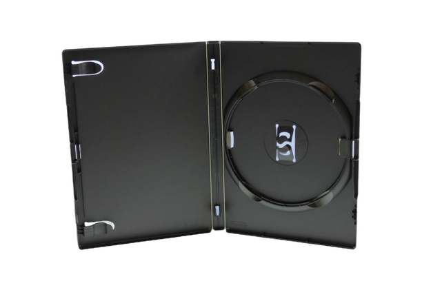 Amaray Licensed Single Black DVD Case 14mm Spine with Clip for Tray and Booklet Clips