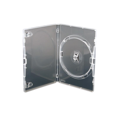 Amaray Licensed Single Clear DVD Case 14mm Spine with Clip for Tray and Booklet Clips