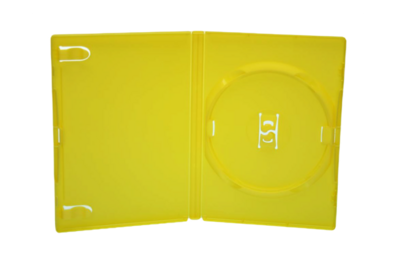 Amaray Licensed Single Yellow DVD Case 14mm Spine with Booklet Clips