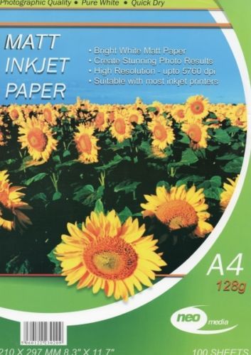Neo Matt 128 gsm A4 Inkjet Photo Paper