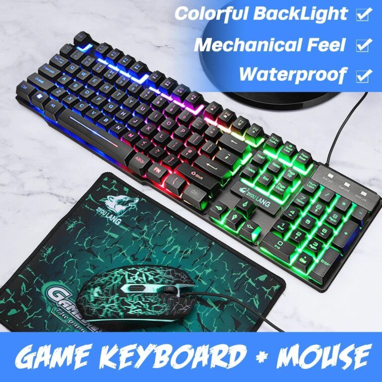 T11 Wired Mechanical Keyboard Game Mouse Rainbow RGB Backlight Keypad for Computer PC Laptop