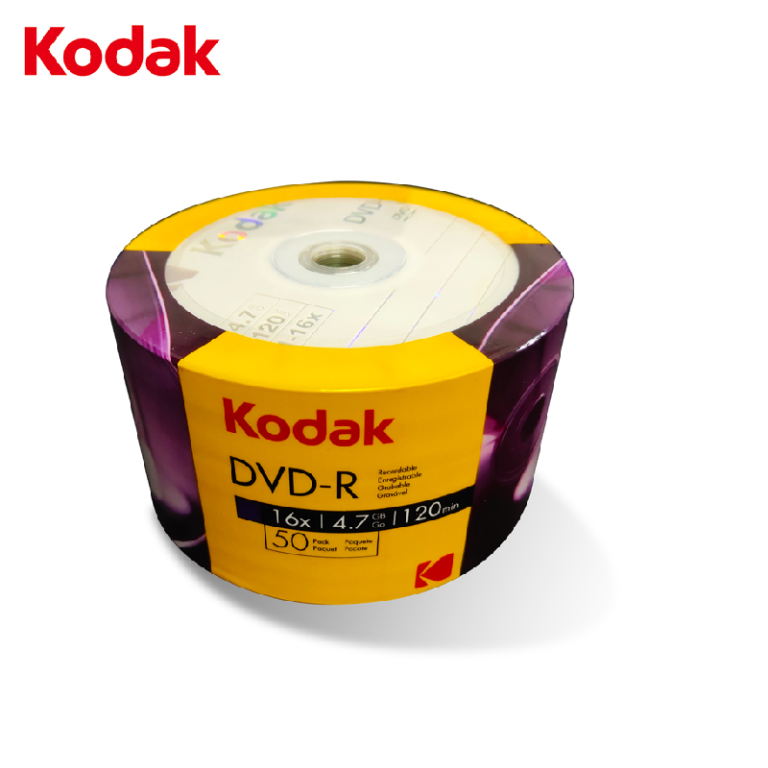 50 Pack Kodak DVD-R 16X Logo Branded 4.7GB 120Min Media Data Storage Disc