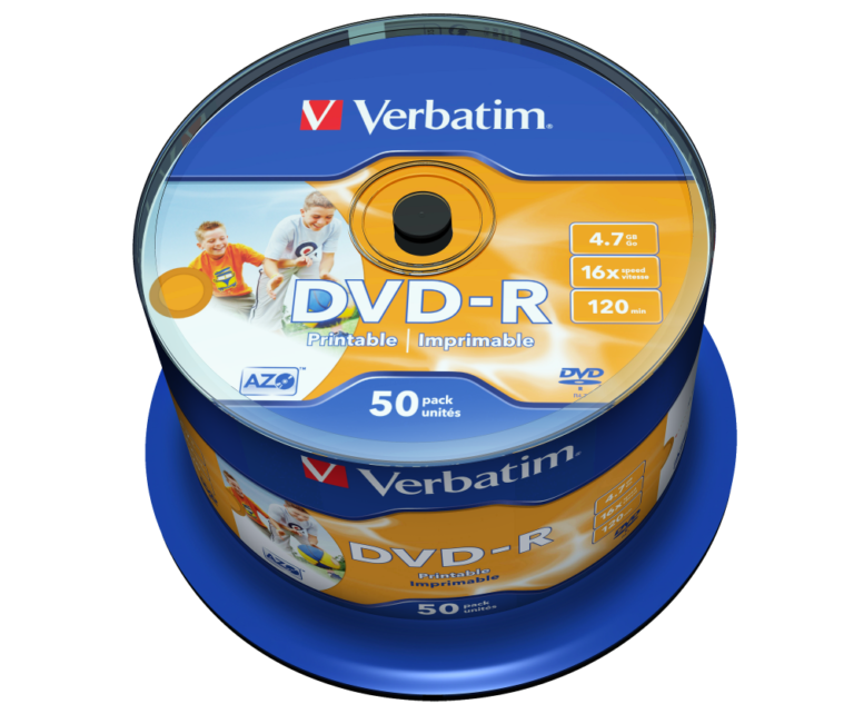 Verbatim DVD-R 16x Printable pack of 50 Discs Verbatim DVD-R 16x Printable pack of 50 Discs