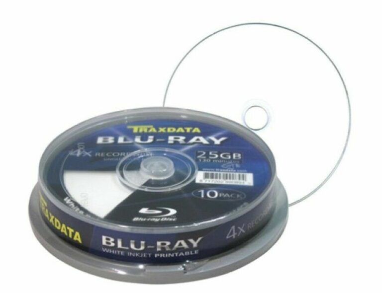 Blu Ray Discs – BD-R Traxdata Printable 25GB 4x 130 Minutes 10 Pack Blu Ray Discs – BD-R Traxdata Printable 25GB 4x 130 Minutes 10 Pack