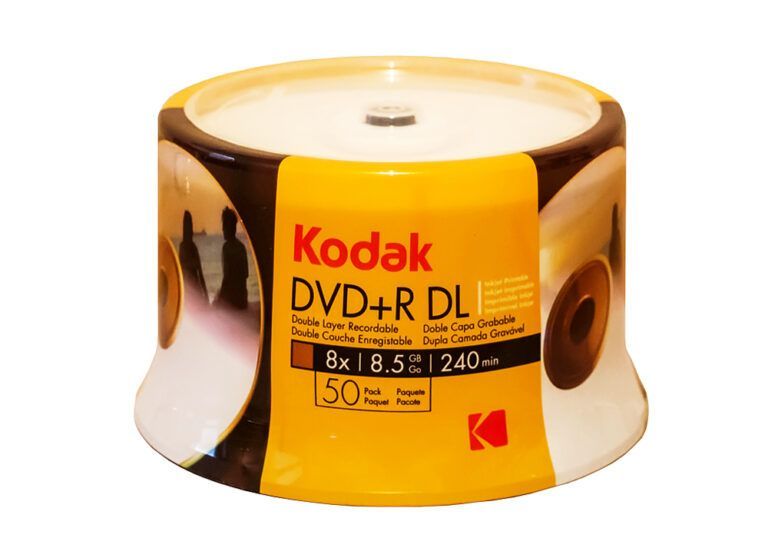 KODAK 8X Blank DVD+R DL Dual Double Layer 8.5GB White Inkjet Printable Disc