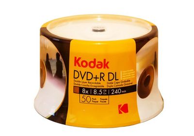 KODAK 8X Blank DVD+R DL Dual Double Layer 8.5GB White Inkjet Printable Disc KODAK 8X Blank DVD+R DL Dual Double Layer 8.5GB White Inkjet Printable Disc