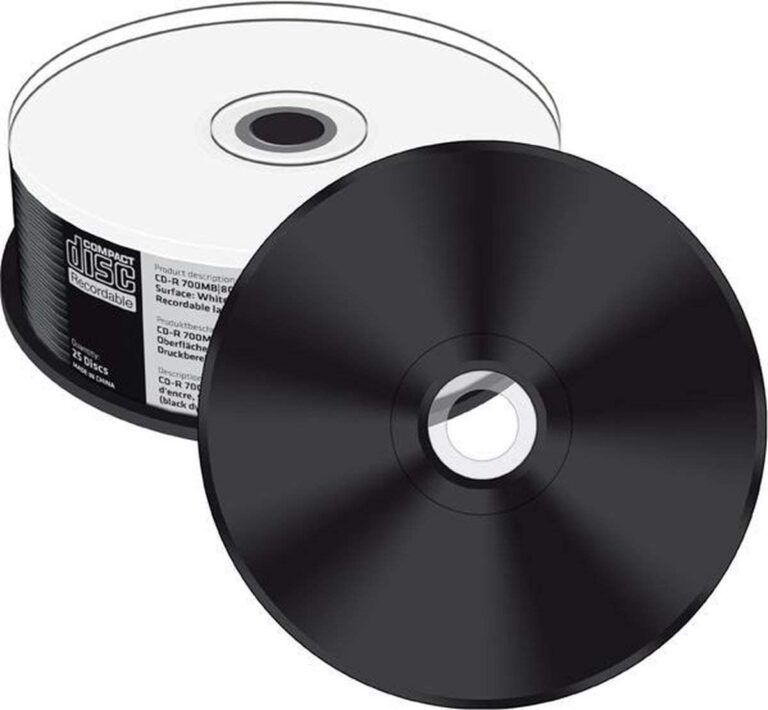 Media Range Black Bottom blank CD-R discs x 25 discs White Printable CD 52x
