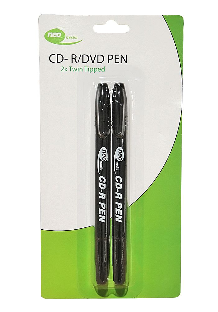Neo 2 pack Twin Tipped Cd/Dvd Black marker pen