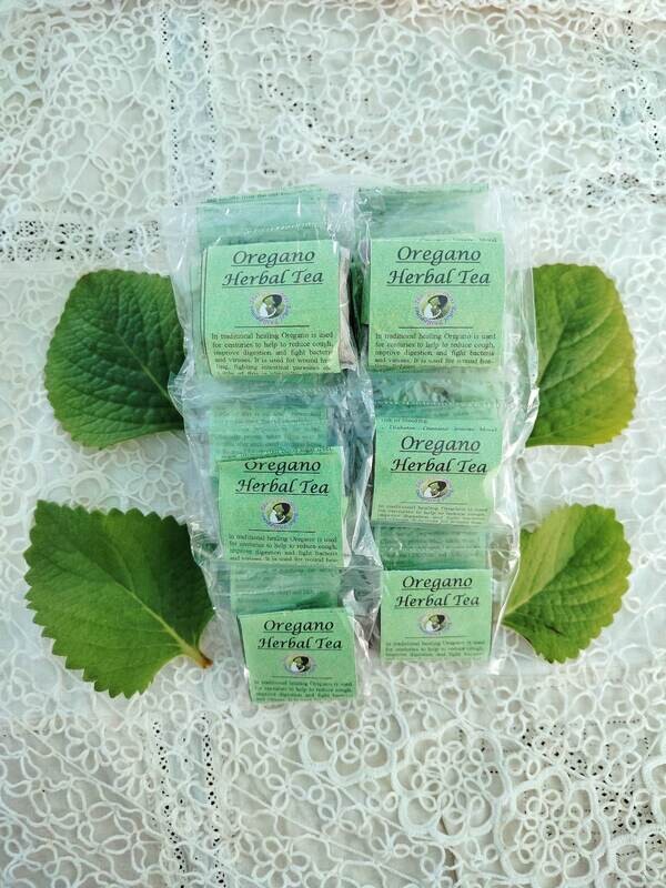Oregano Herbal Tea XL Teabags (each sized for 0,7 l teapot, individually sealed, price by dozen)