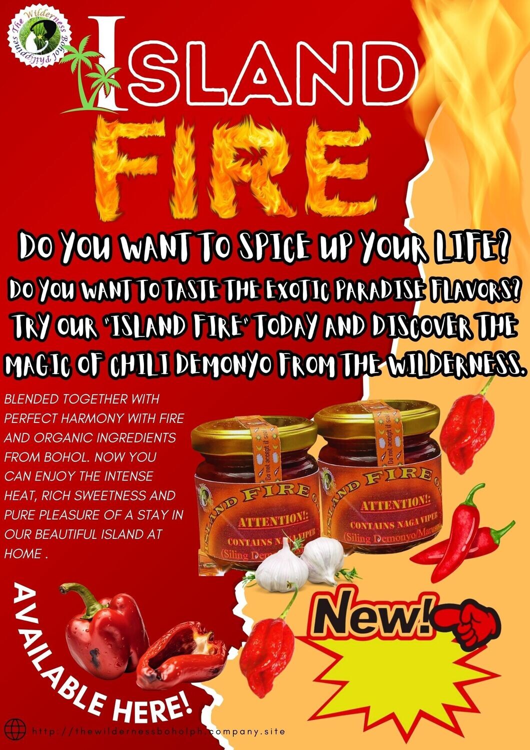 &quot;Island Fire&quot; Chili Garlic Oil with Chili Demonyo 120 ml jar