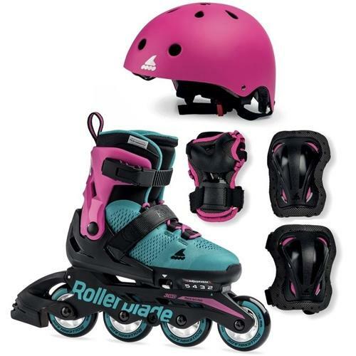 Комплект детских роликов Rollerblade 19 CUBE pink/emerald green 00519