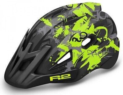 Велосипедный шлем R2 Wheelie  Black-NeonGreen