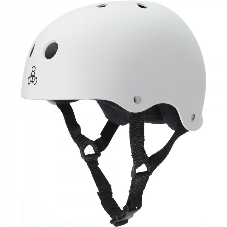 Шлем Triple Eight Sweatsaver The Heed XXL - белый, матовый, на большой размер головы (60-62 см)