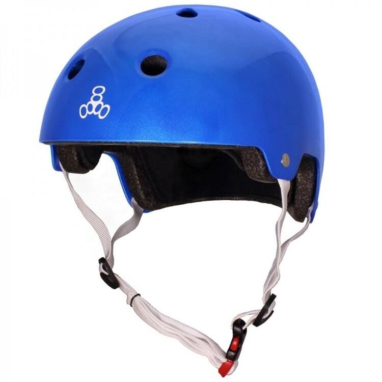 Шлем Triple Eight DUAL CERTIFIED BRAINSAVER WITH EPS LINER, сертифицированный Синий металлик