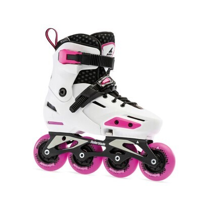 Детские ролики Rollerblade APEX G, для девочек, 
Белые/Розовые, Фрискейт, раздвижные, 
размеры 29-32/33-36/37-40