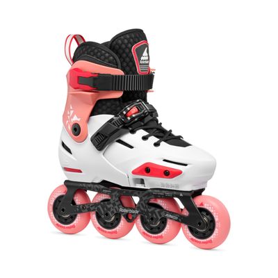 Детские ролики Rollerblade APEX PLATINUM/CORAL , Фрискейт, белый/коралловый, раздвижные, размеры 29-32/33-36/37-40 Детские ролики Rollerblade APEX PLATINUM/CORAL