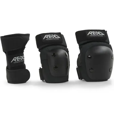 Набор защиты детской REKD Heavy Duty Jr black, фрискейт, черная, размеры S, M, L