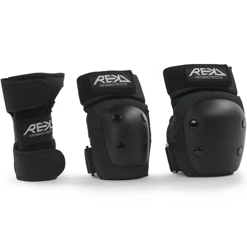 Набор защиты детской REKD Heavy Duty Jr black, фрискейт, черная, размеры S, M, L