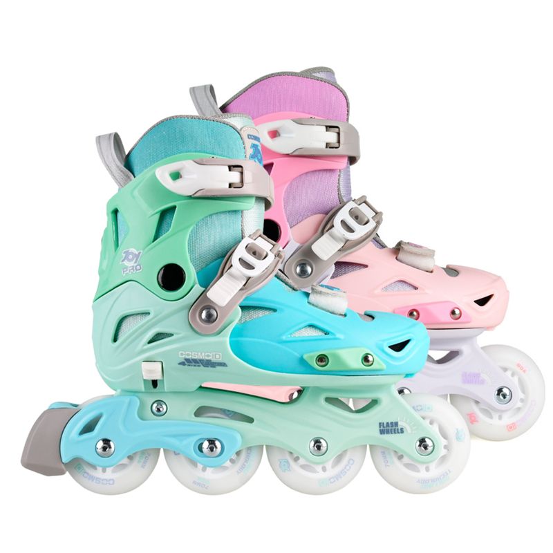 Детские раздвижные ролики CosmoID Joy PRO, Розовые/Голубые, размеры 26-30/ 31-34/ 35-38