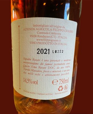 Ripiddu Etna Rosato  (750 ml 14,5% vol)