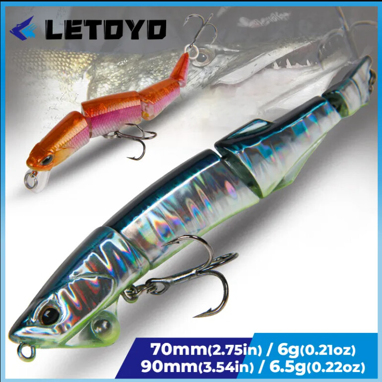 Воблер LETOYO JOINTED  90мм. 6.5г. / 70мм. 6г. Sinking