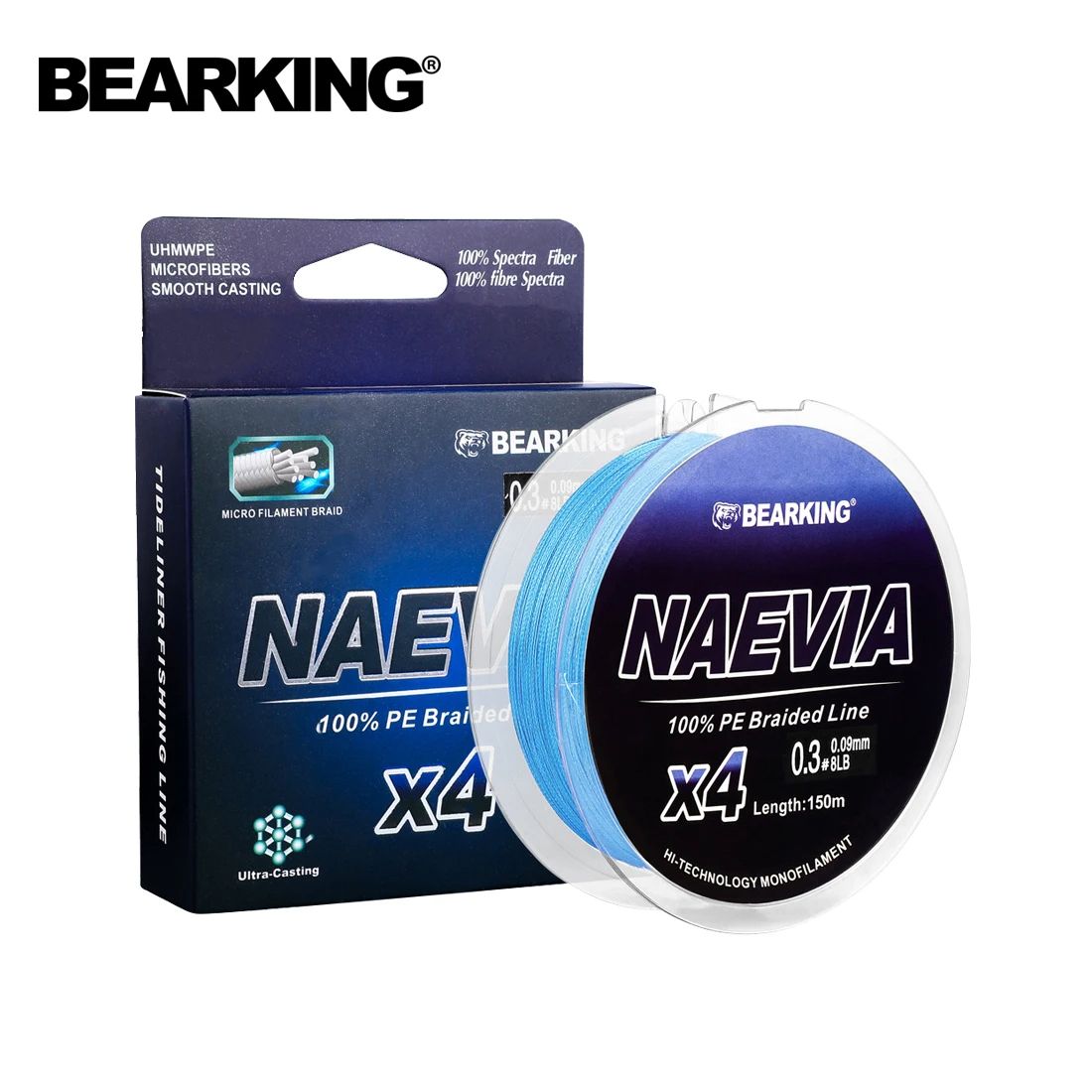 ултра тънко плетено влакно BEARKING NAEVIA 150м  4-нишков.