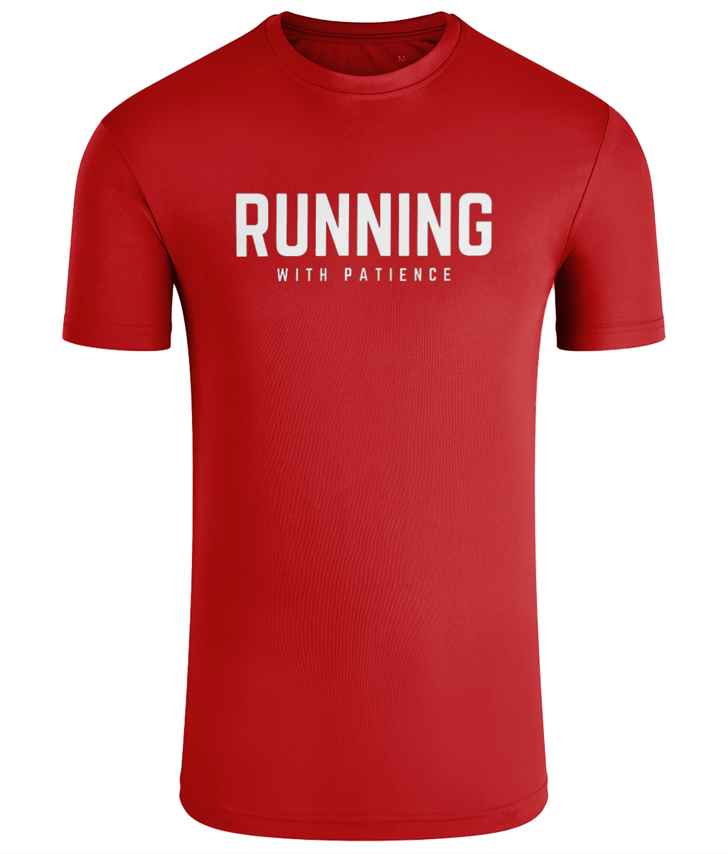 Running with Patience Performance T-shirt, Colour: Red