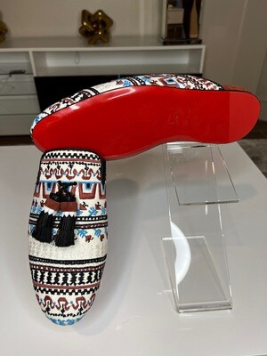 Men&#39;s Christian Louboutin Coolito Sun Greek embroidered Mules Mens