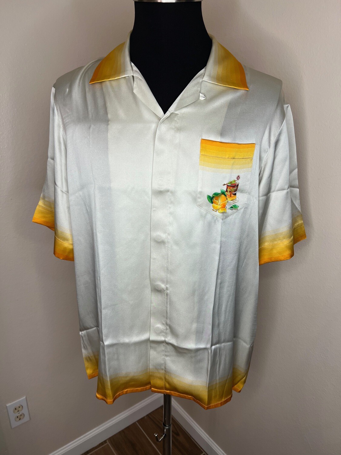 Men&#39;s Casablanca ERCU Silk Airplane Window Orange Trim