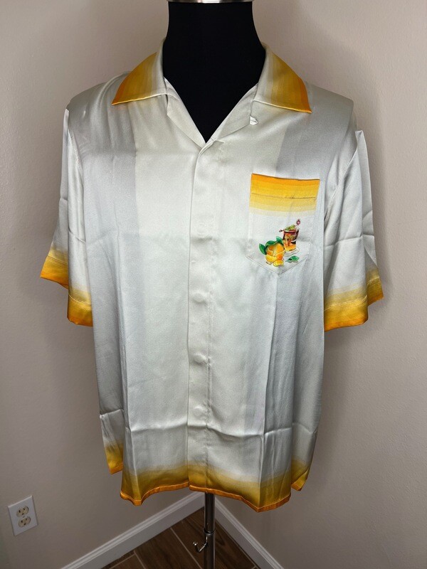 Men&#39;s Casablanca ERCU Silk Airplane Window Orange Trim