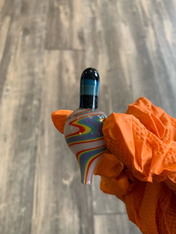 Rainbow Wrapped Bubble Carb Cap