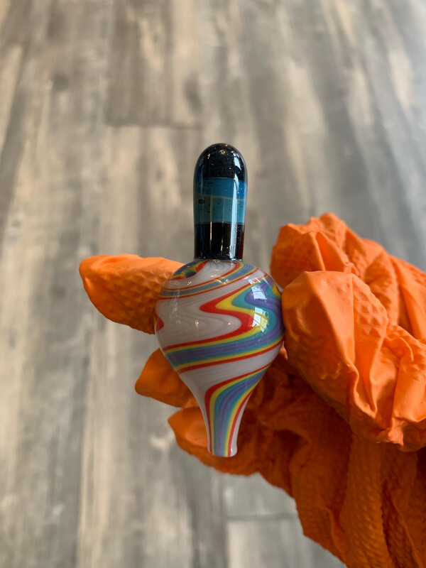Rainbow Wrapped Bubble Carb Cap