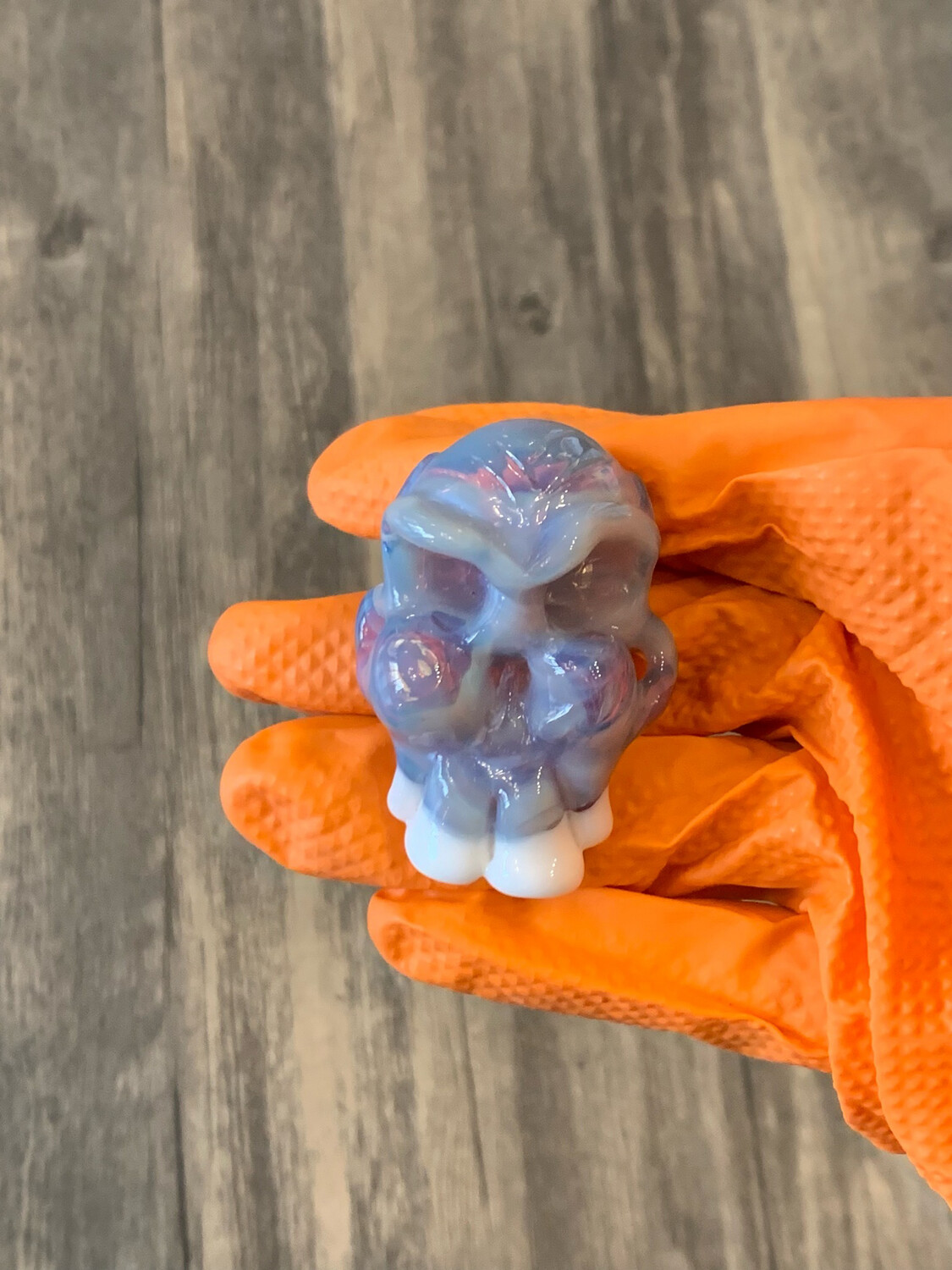 Cotton candy skull pendant