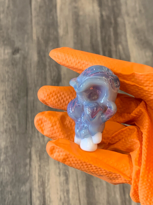 Cotton candy skull pendant