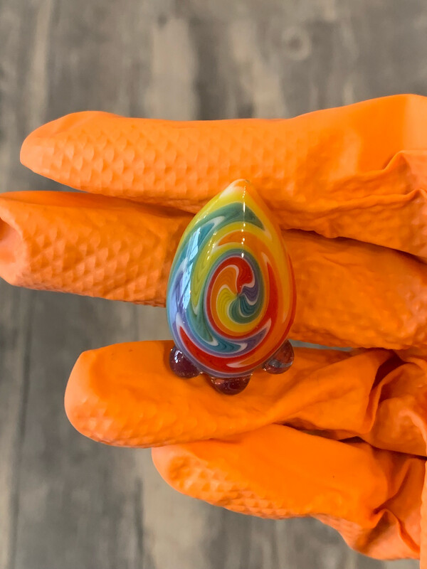 Rainbow tear drop pendant