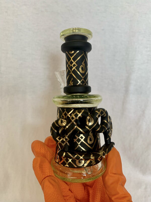 Smiff Glass UV Reactive Heady Brass Knuckles Vase