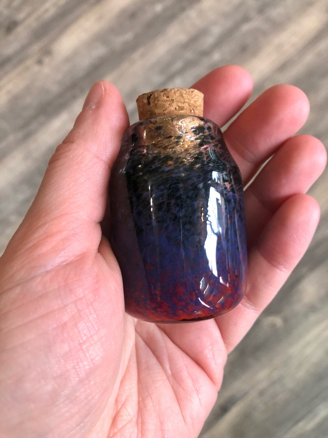 Blue Storm Handblown Jar
