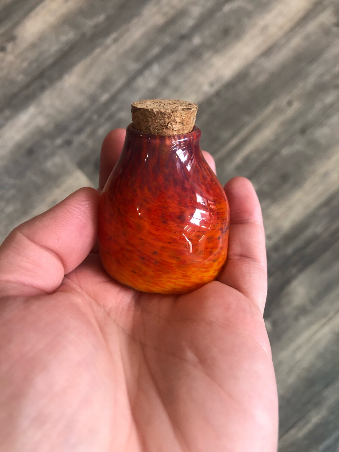 Fiery Orange Handblown Jar