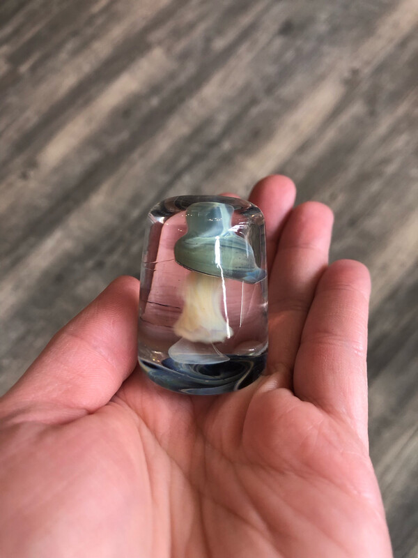 Glass Shroom Drop Handblown Decoration