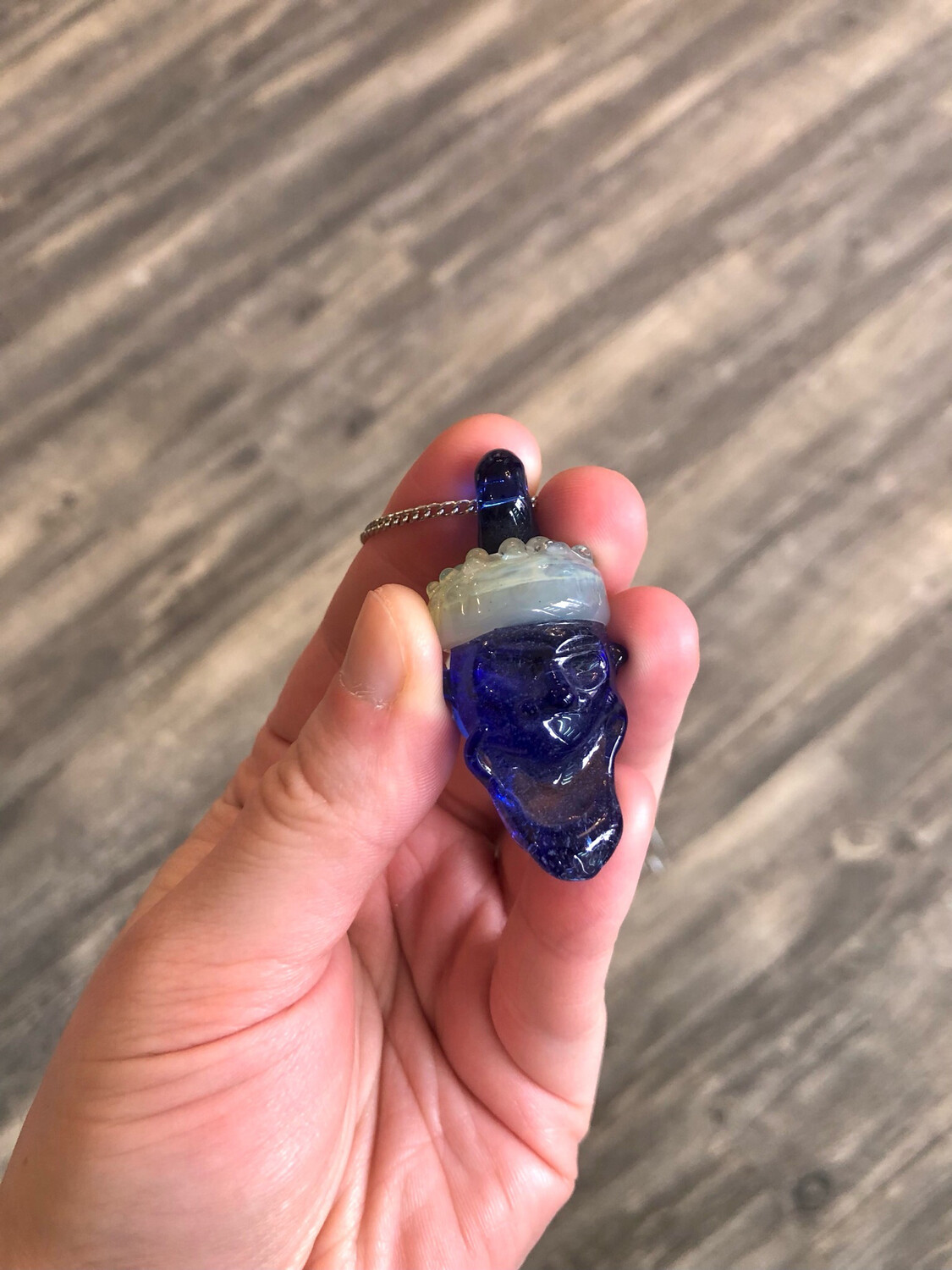 Blue Demon Djinn Face Pendant